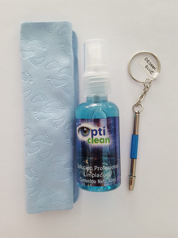 Kit de mantenimiento para lentes.